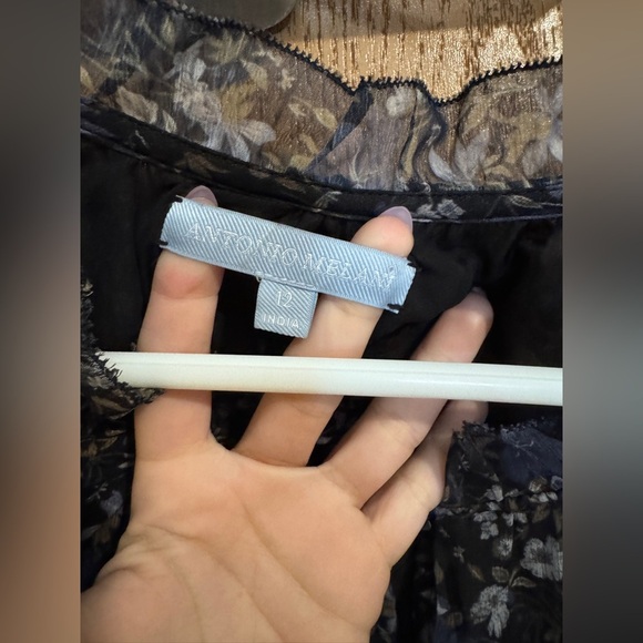 Antonio Melani Margarite Floral Print Long Sleeve Split Round Neck Button Dress - Picture 5 of 6